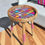Thumbnail: Colourful boho bedside lamp table with resin mosaic design – eco-friendly furniture NZ