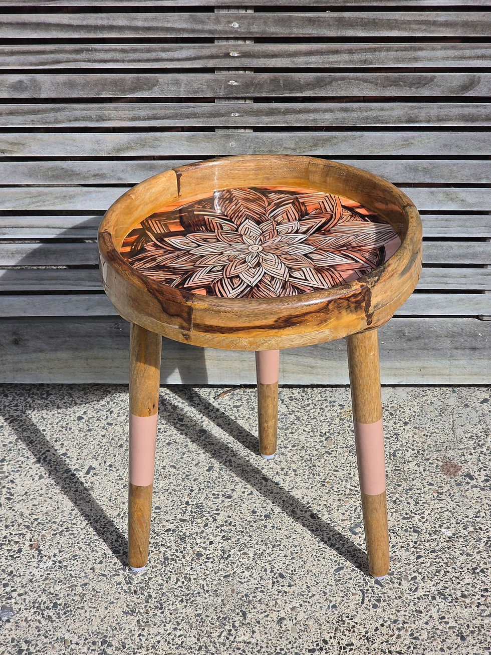 Thumbnail: Handmade Coffee table Stunning Mandala Lotus Design