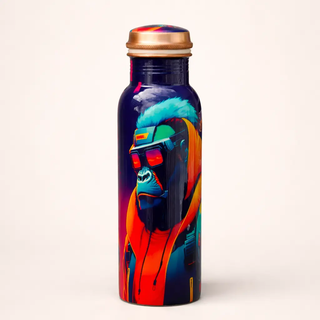 Ape Guardian – Limited Edition 1L Pure Copper Water Bottle | Handcrafted