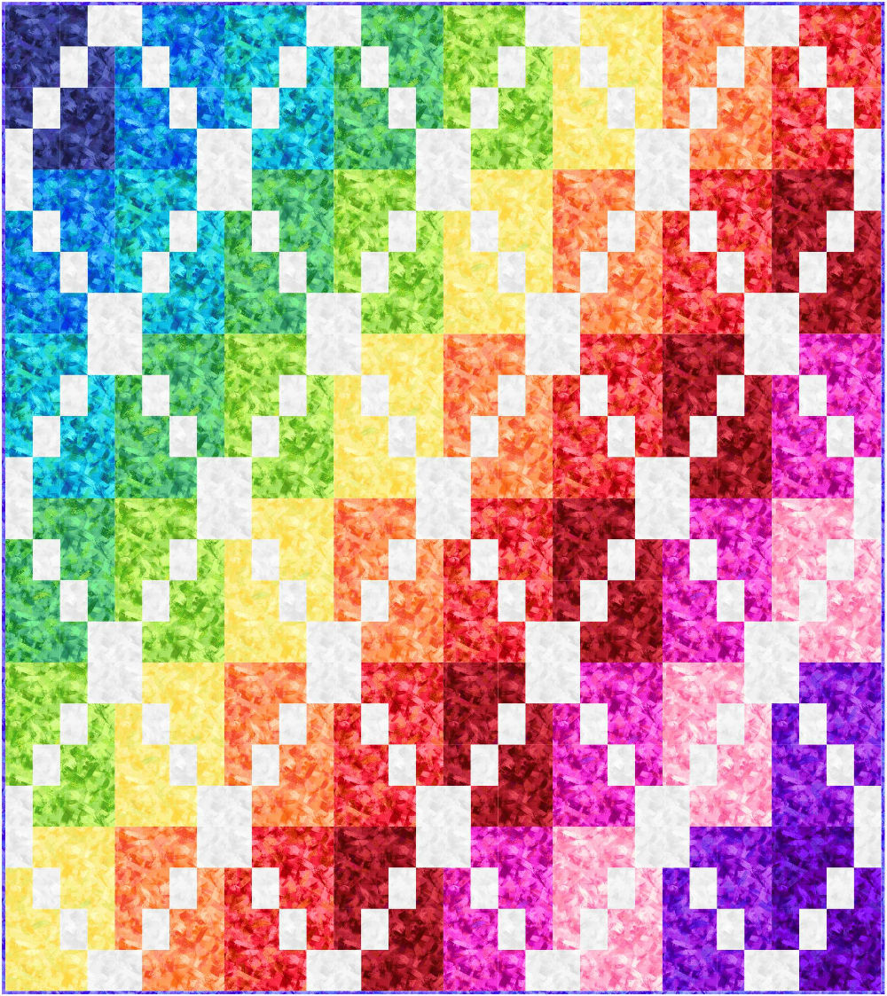 Brick by Brick Quilt Kit by Kimberly Einmo for Benartex Vibrant rainbow colors