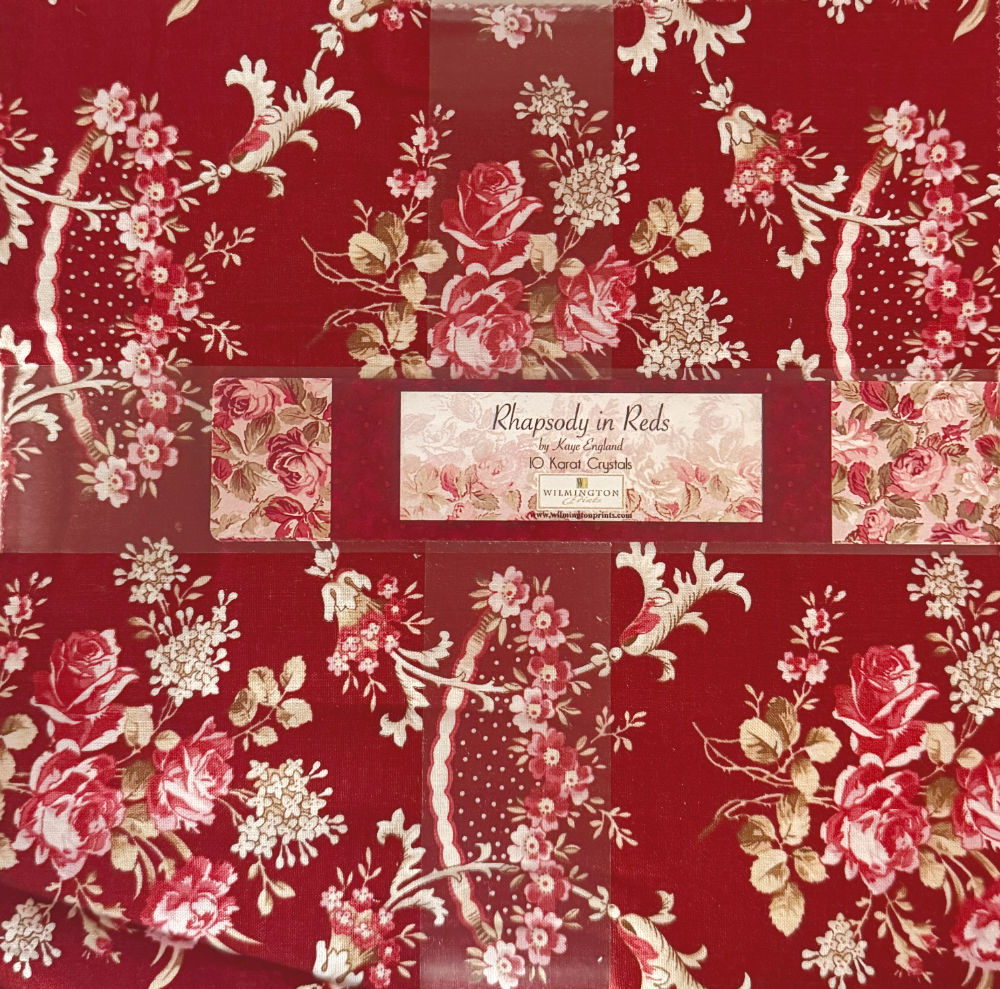 Rhapsody in Reds 10x10 by Kaye England for Wilmington Prints