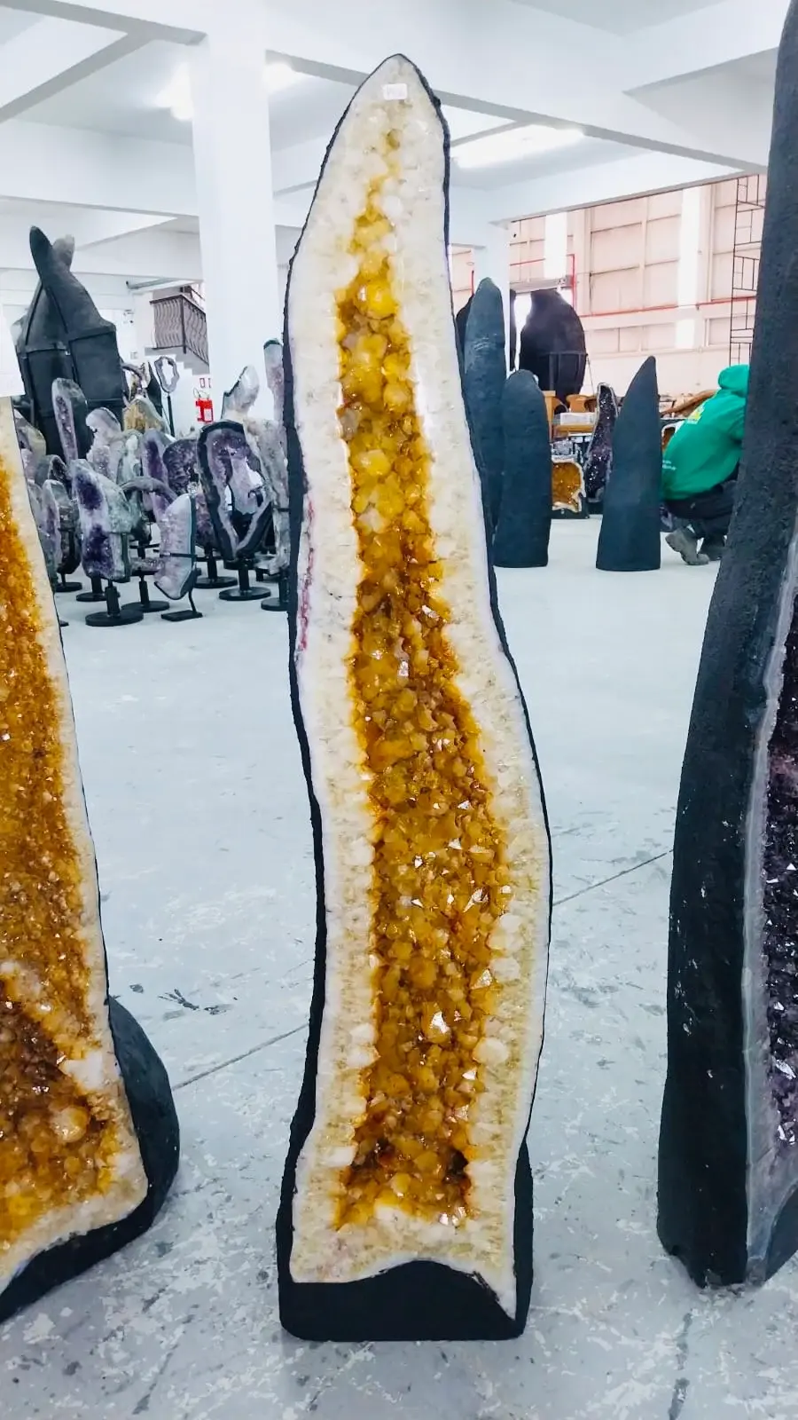 42” Tall CITRINE FLAME Cathedral BIG Crystal Geode