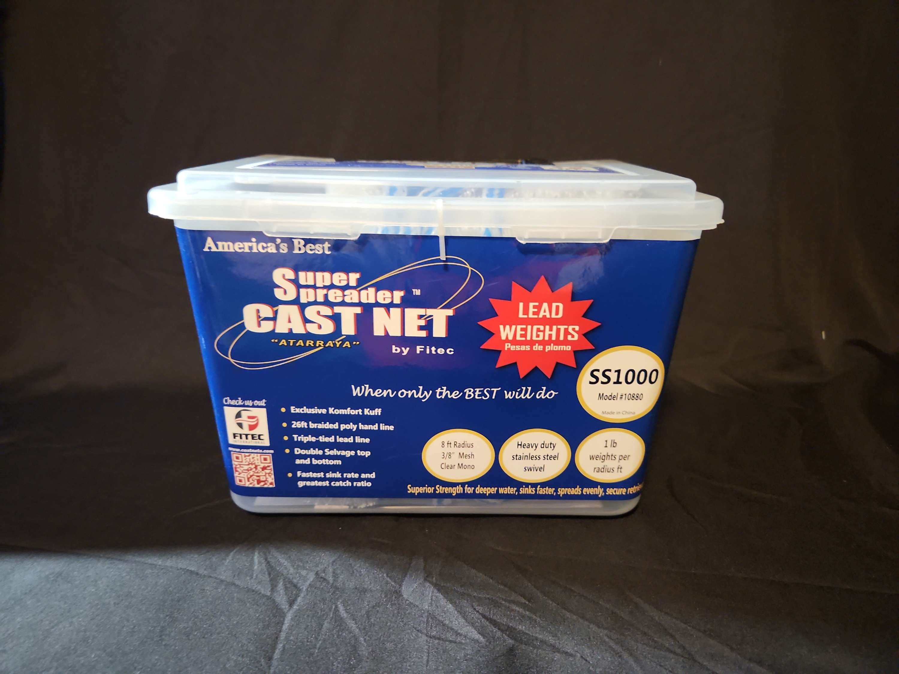 Fitec SS1000 8ft 3/8in mesh cast net