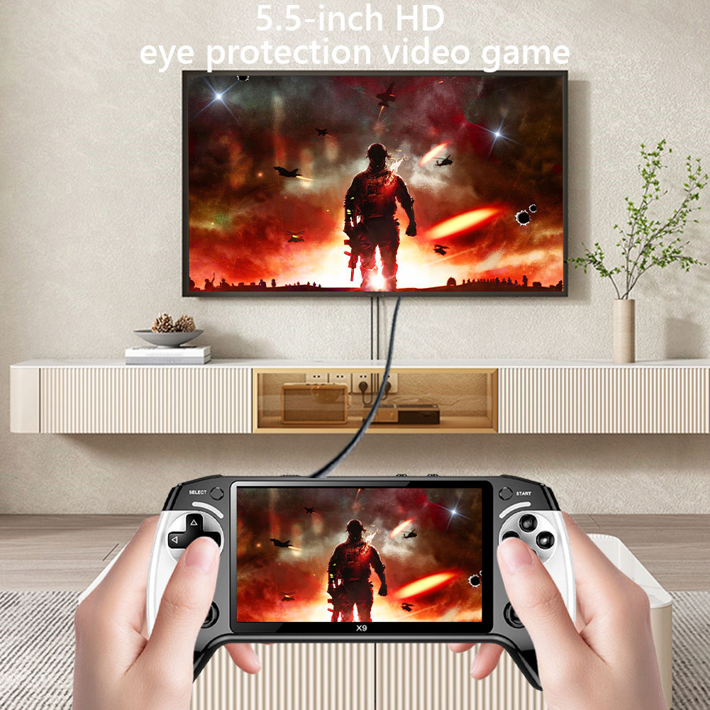 5.5 Inch Screen Handheld Game Console Type-C Charging Retro Video Game Player Po