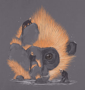 illustration of Cat Ba Langur by wildlife illustrator Rohan Dahotre