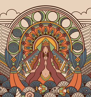 Illustration of STARBUCKS siren for DHANRAJ MAHAL by commercial illustrator Rohan Dahotre.