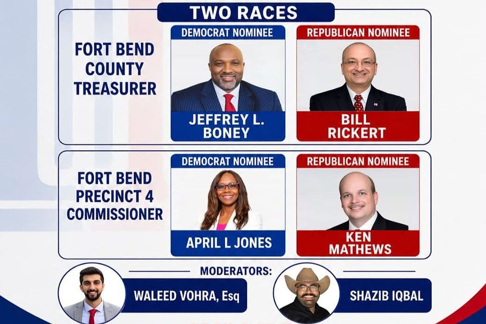 Candidate Forum Fort Bend County Precinct 4 Commissioner and Fort Bend County Treasurer