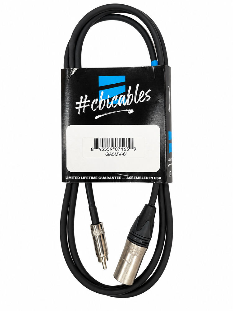 CBI GA5MV-6 RCA MALE TO XLR MALE AUDIO CABLE – (6ft) - GA5MV-6