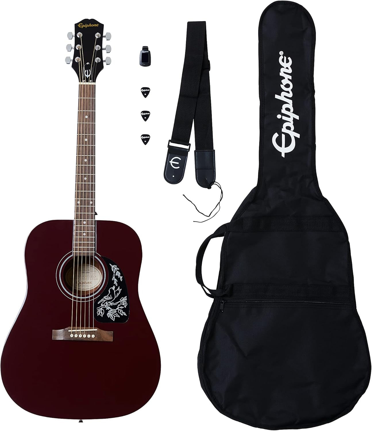 EPIPHONE STARLING ACOUSTIC GUITAR STARTER PACK (WINE RED) - PPAG-EASTARWRCH1