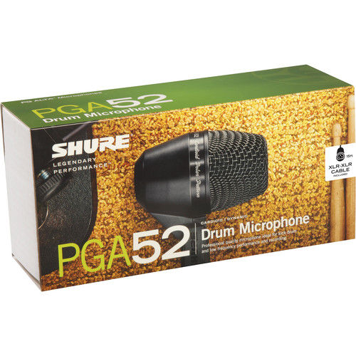 Thumbnail: SHURE PGA52-XLR CARDIOID DYNAMIC KICK DRUM MICROPHONE - PGA52-XLR