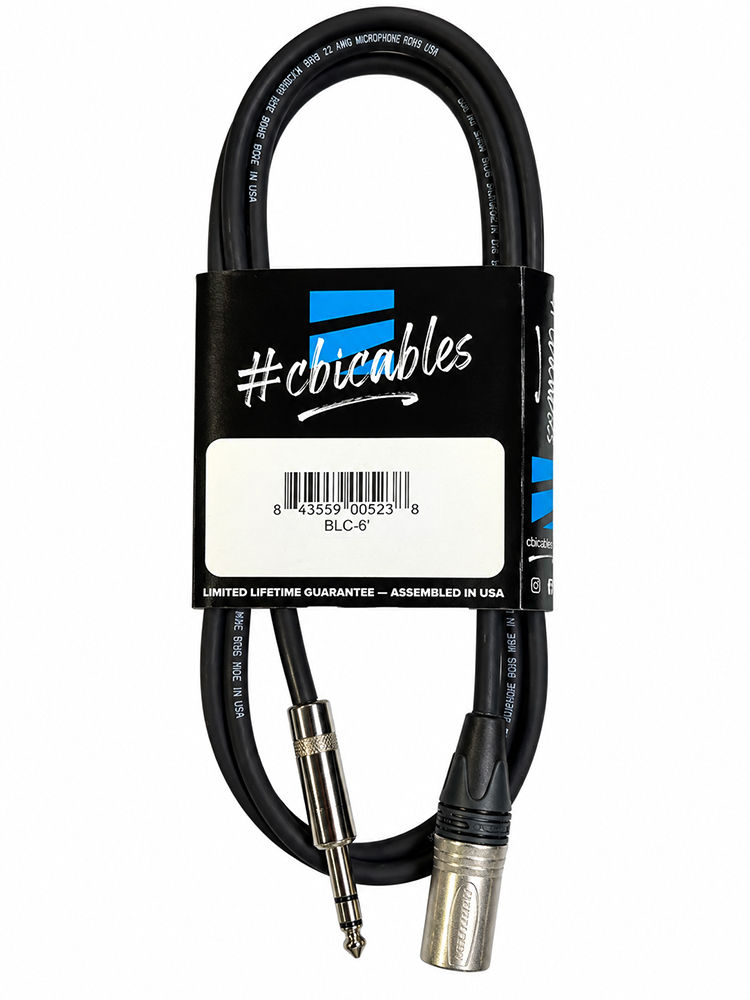 CBI BLC-6 BALANCED 1/4″ TRS TO XLR MALE CABLE (6ft.) - BLC-6