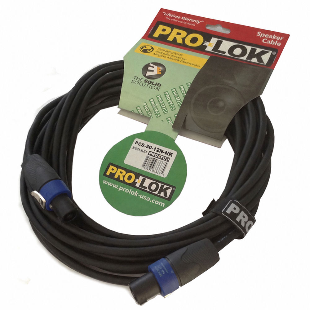 PROLOK PCS50-12N-NK SPEAKON-TO-SPEAKON SPEAKER CABLE (50 FEET) - PCS50-12N-NK