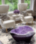 Amethyst living room coffee table crystal