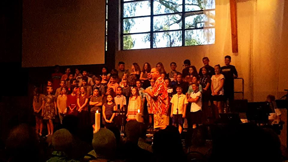 5th and 6th Graders leading worship