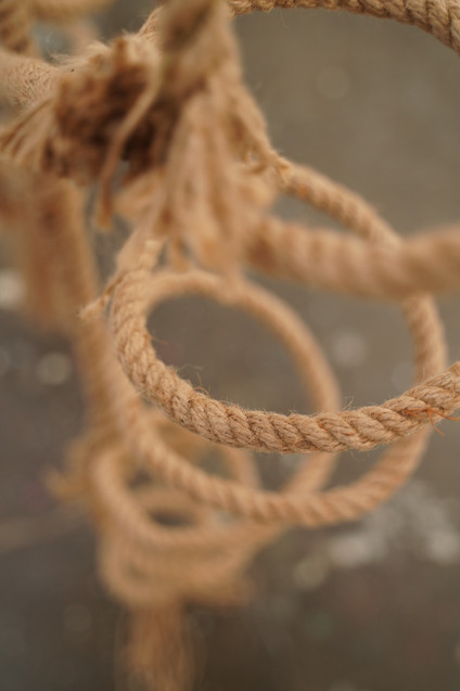Mythologies, équilibre, relation, relationnel, spirale, quipu, couple, amitié, coloré, échanges, chanvre,Cordes, art contemporain