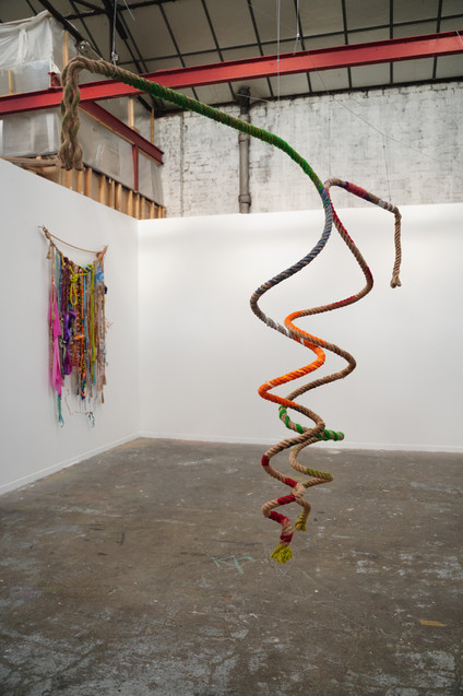 Mythologies, équilibre, relation, relationnel, spirale, quipu, couple, amitié, coloré, échanges, chanvre,Cordes, art contemporain
