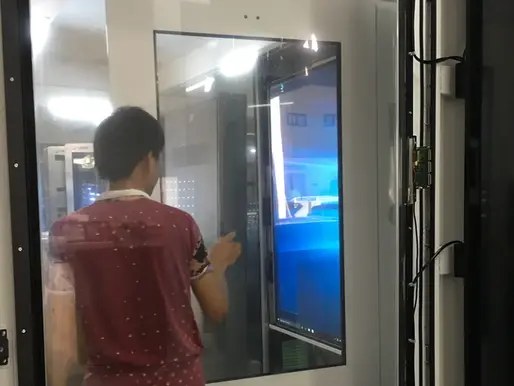 Comparison infographic of outdoor touchscreen technology, highlighting key features such as Nanotouch technology, high brightness, weatherproofing, and durability for use in harsh outdoor environments.