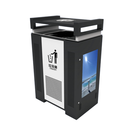 Outdoor LCD Advertising on Waste Bins