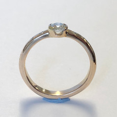 Diamond half flush set ring