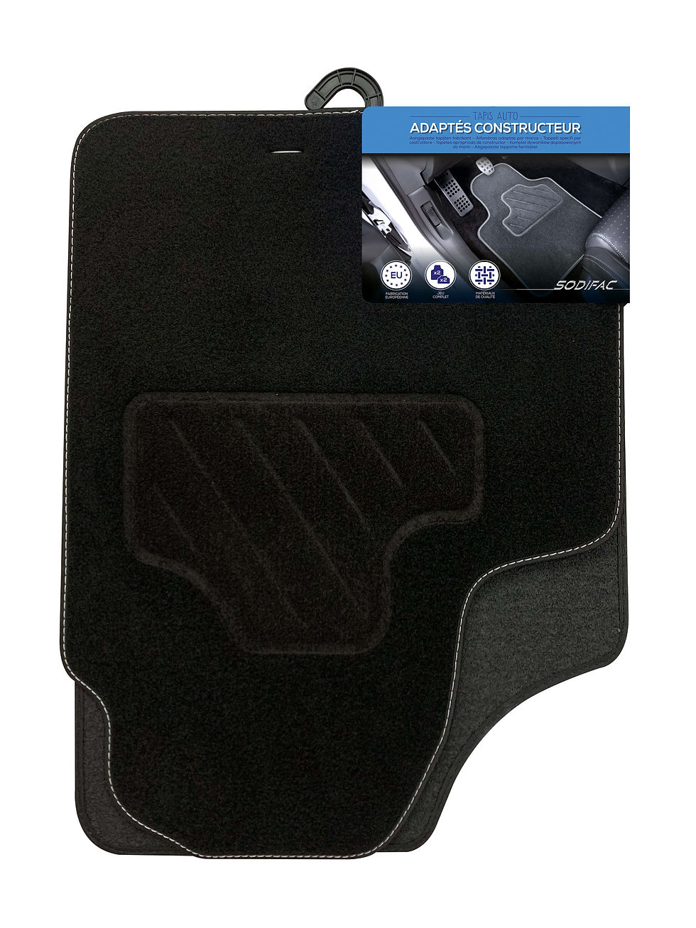 Jeu de 4 Tapis voiture moquette noir pour OPEL - semi sur mesure
