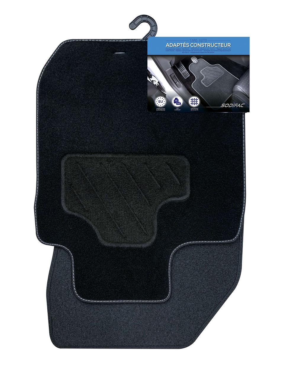 Jeu de 4 Tapis voiture moquette noir pour DACIA - semi sur mesure