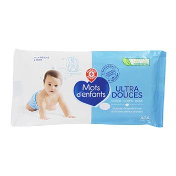 Lingettes bébé Mots d'Enfants Ultra-douces - x24
