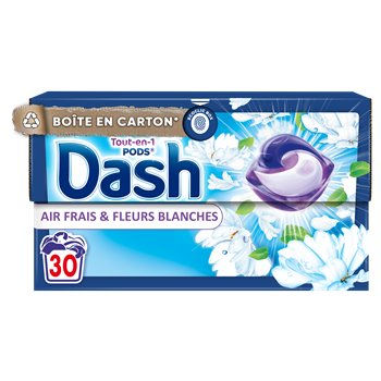 Lessive Tout-en-1 Dash Pods Fleurs blanches x30 - 582g