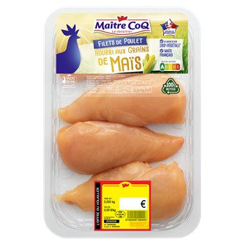 Filet de poulet Maitre Coq Jaune - Nourri au maïs - 720g