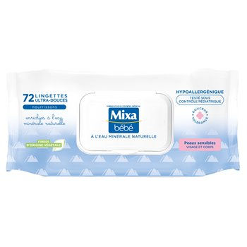 Lingettes Mixa Bébé A l'Eau Minérale Natuelle x72