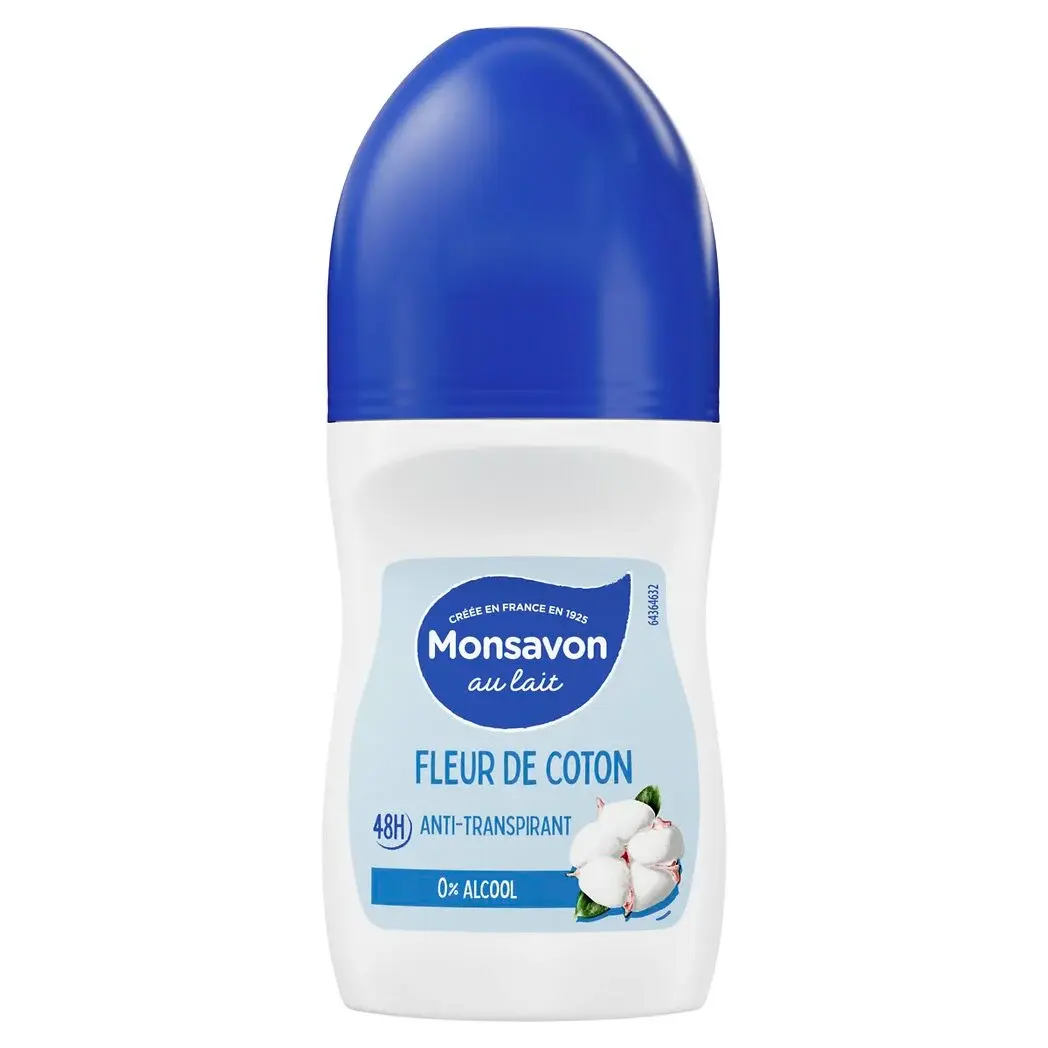 Déodorant bille Monsavon Fleur de coton - 1x50ml