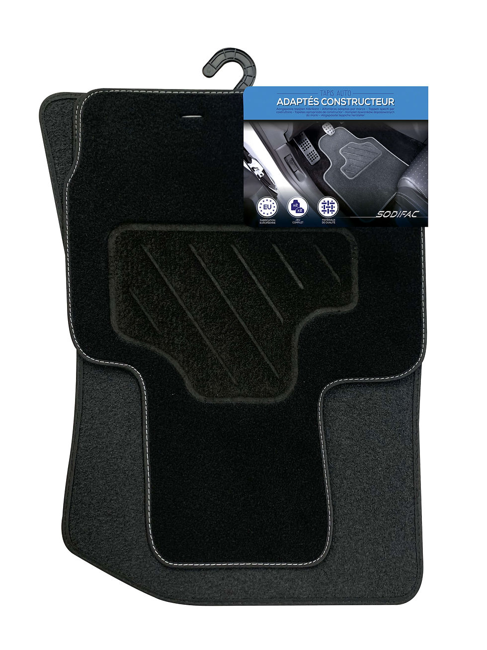 Jeu de 4 Tapis voiture moquette noir pour BMW - semi sur mesure