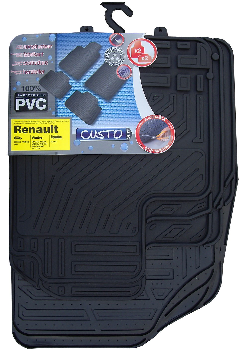 Jeu de 4 tapis pvc pour RENAULT - semi sur mesure