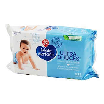 Lingettes bébé Mots d'Enfants Ultra-douces - x72