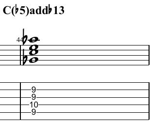 C Lydian triad and its tensions