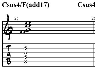 C suspended 4 triad and its tensions