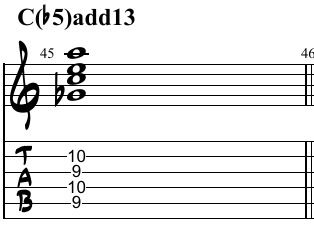C Lydian triad and its tensions