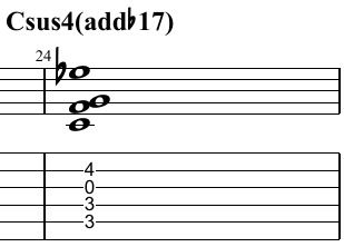 C suspended 4 triad and its tensions