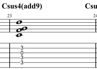 C suspended 4 triad and its tensions
