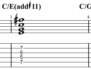 C major triad and its tensions