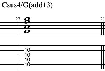 C suspended 4 triad and its tensions