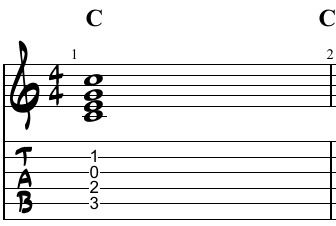C major triad and its tensions