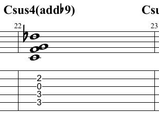 C suspended 4 triad and its tensions