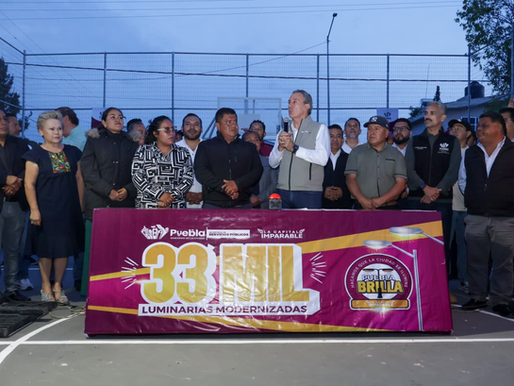 Con Puebla Brilla se han modernizado más de 33 mil luminarias en la capital