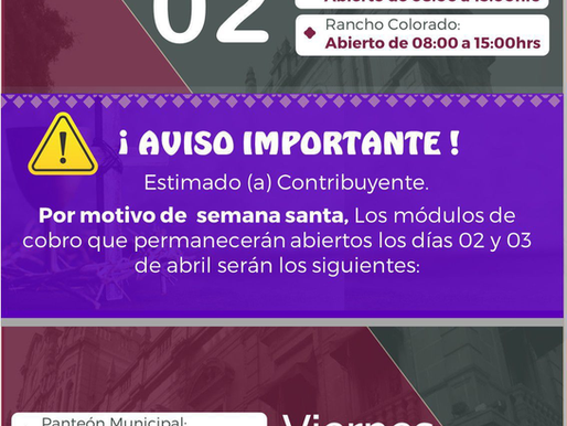Anuncia Gobierno de Pepe Chedraui horarios en cajas de Tesorería por Semana Santa