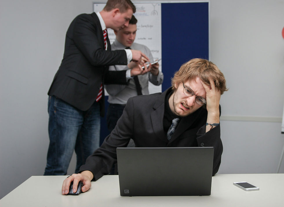 business stress man at laptop