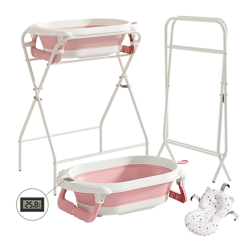 Thumbnail: 3 in 1 Baby Bath with Stand, Foldable Baby Bath Tub for Newborn to Toddler with 