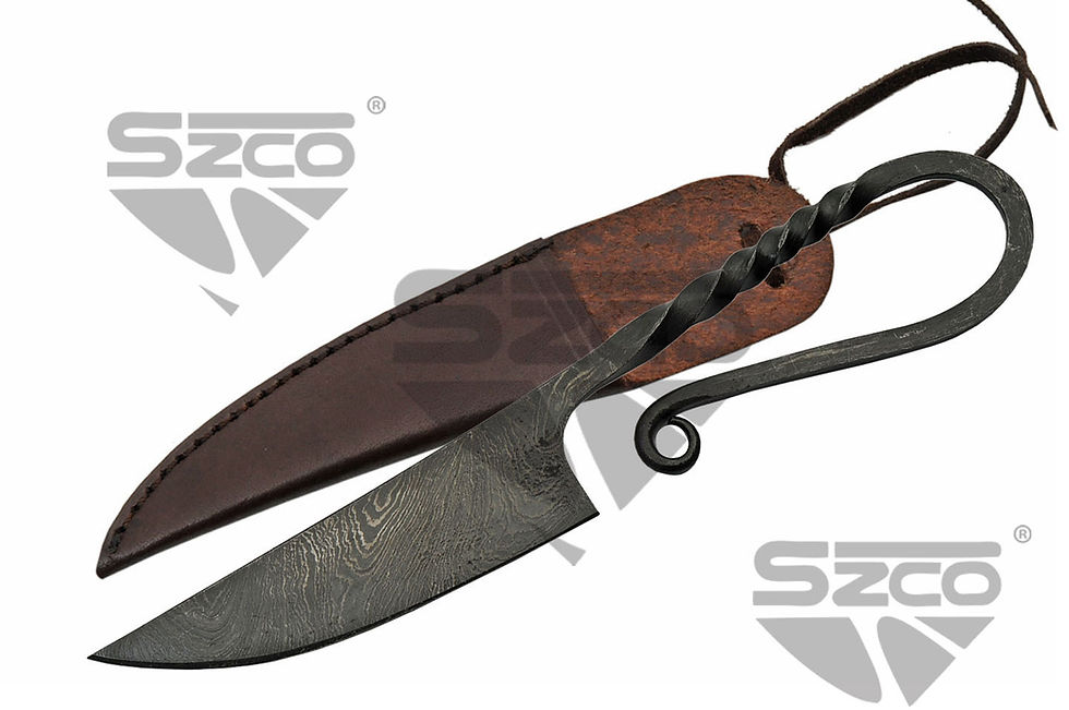 Hand Forged Damascus Bladed Twist Knife