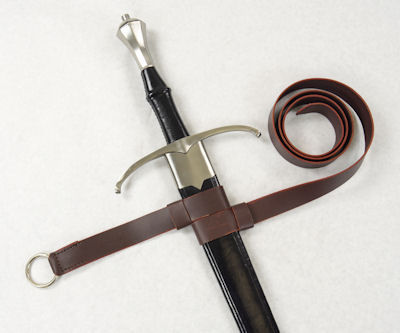 Double Strap Hanging Sword Belt - Brown - SNLA6428BR