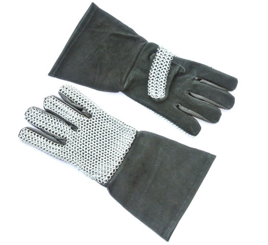 Leather Gloves with Chainmail - SNLA6803