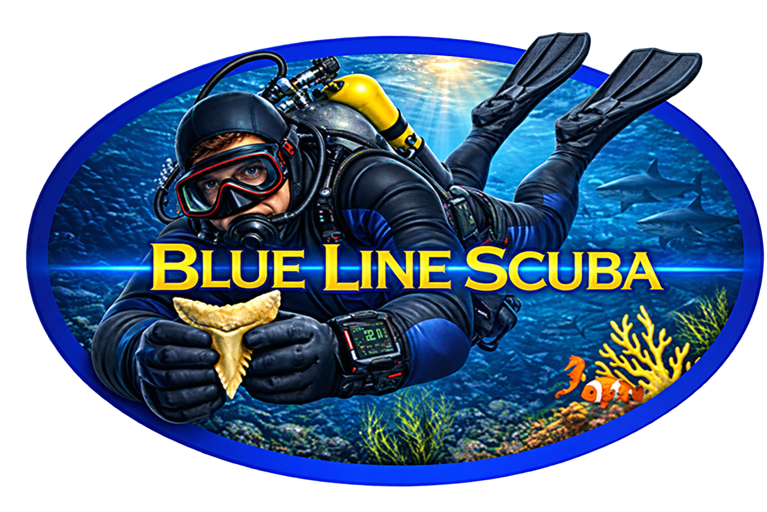 Blue Line Scuba logo